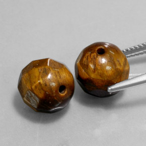 Gemas de tiger's eye marrón natural de  ct, esfera / bola, opaco