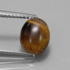Tiger's eye marrón natural de 1,55 ct, corte óvalo, opaco