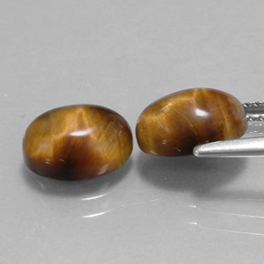 Gemas de tiger's eye marrón natural de  ct, corte óvalo, opaco