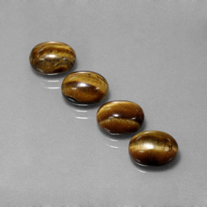 Gemas de Ojo de Tigre Marrón oro natural de  ct, Corte Óvalo, Opaco