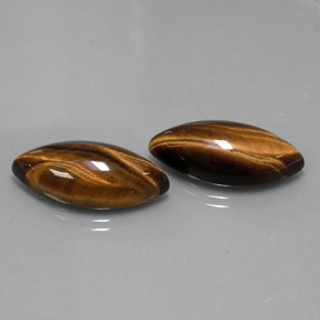 Gemas de tiger's eye marrón natural de  ct, marquesa, opaco