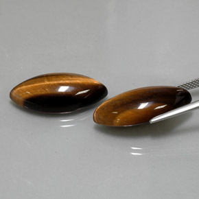 Gemas de Ojo de Tigre Marrón oro natural de  ct, Marquesa, Opaco