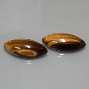 Gemas de tiger's eye marrón natural de  ct, marquesa, opaco