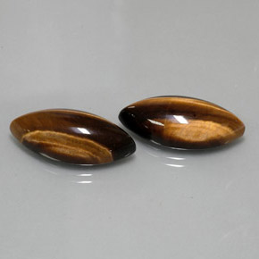 Gemas de tiger's eye marrón natural de  ct, marquesa, opaco