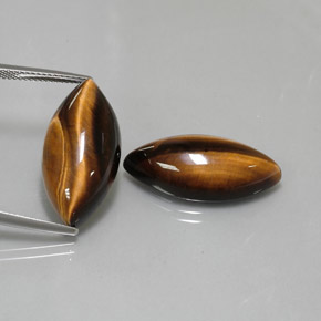 Gemas de tiger's eye marrón natural de  ct, marquesa, opaco