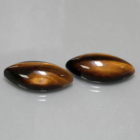 Gemas de tiger's eye marrón natural de  ct, marquesa, opaco