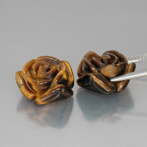 Gemas de tiger's eye marrón natural de  ct, forma elegante, opaco