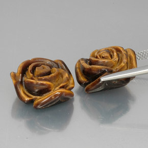 Gemas de Ojo de Tigre Marrón oro natural de  ct, Forma elegante, Opaco