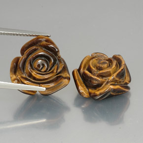Gemas de tiger's eye marrón natural de  ct, forma elegante, opaco