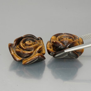 Gemas de tiger's eye marrón natural de  ct, forma elegante, opaco