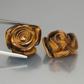 Gemas de tiger's eye marrón natural de  ct, forma elegante, opaco