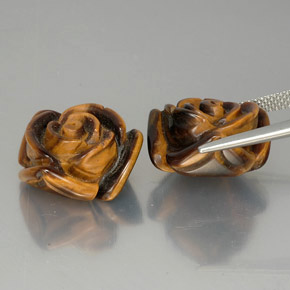 Gemas de tiger's eye marrón natural de  ct, forma elegante, opaco