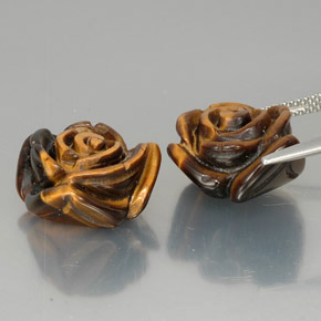 Gemas de tiger's eye marrón natural de  ct, forma elegante, opaco