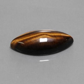 Tiger's eye marrón natural de 13,03 ct, marquesa, opaco