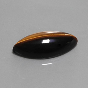 Tiger's eye marrón natural de 13,51 ct, marquesa, opaco