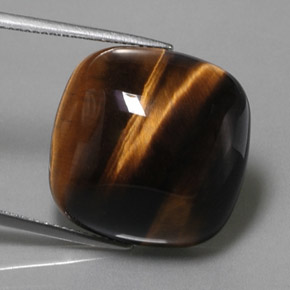 Tiger's eye marrón natural de 28,03 ct, corte cojín, opaco
