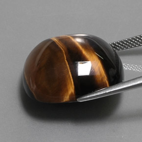 Tiger's eye marrón natural de 28,03 ct, corte cojín, opaco