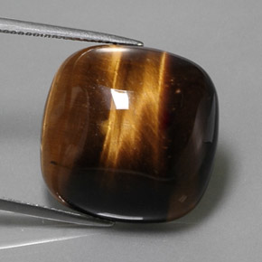 Ojo de Tigre Marrón oro natural de 27.92 ct, Corte Cojín, Opaco