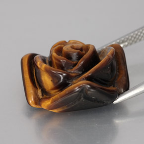 Ojo de Tigre Marrón oro natural de 12.07 ct, Forma elegante, Opaco