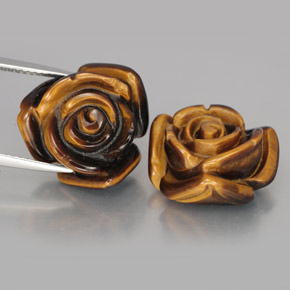 Gemas de tiger's eye marrón natural de  ct, forma elegante, opaco