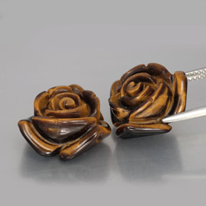 Gemas de tiger's eye marrón natural de  ct, forma elegante, opaco