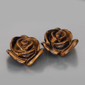 Gemas de tiger's eye marrón natural de  ct, forma elegante, opaco