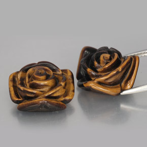 Gemas de tiger's eye marrón natural de  ct, forma elegante, opaco