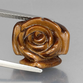 Tiger's eye marrón natural de 11,88 ct, forma elegante, opaco