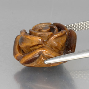 Tiger's eye marrón natural de 11,88 ct, forma elegante, opaco