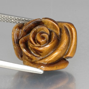 Tiger's eye marrón natural de 10,53 ct, forma elegante, opaco