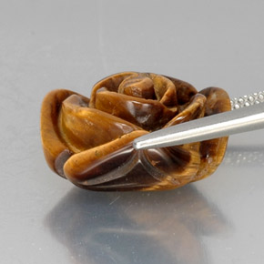Tiger's eye marrón natural de 10,53 ct, forma elegante, opaco