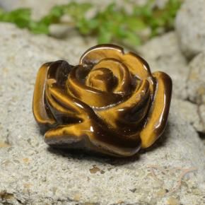 Ojo de Tigre Marrón jengibre natural de 11.81 ct, Corte Flor, Opaco