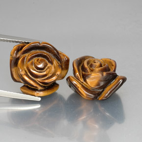 Gemas de tiger's eye marrón natural de  ct, forma elegante, opaco