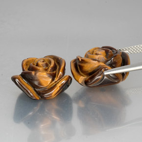 Gemas de tiger's eye marrón natural de  ct, forma elegante, opaco