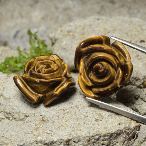 23.62ctw Natural Marrón jengibre Ojo de Tigre, Corte Flor, Opaco