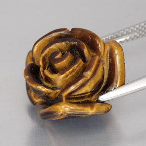 Tiger's eye marrón natural de 11,90 ct, forma elegante, opaco