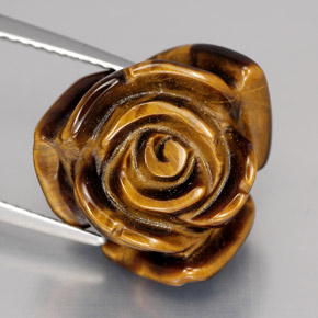 Tiger's eye marrón natural de 12,49 ct, forma elegante, opaco