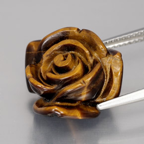 Tiger's eye marrón natural de 12,49 ct, forma elegante, opaco