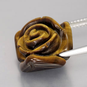 Tiger's eye marrón natural de 12,47 ct, forma elegante, opaco