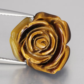 Tiger's eye marrón natural de 11,74 ct, forma elegante, opaco