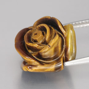 Tiger's eye marrón natural de 11,74 ct, forma elegante, opaco