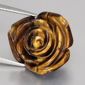 Tiger's eye marrón natural de 11,62 ct, forma elegante, opaco