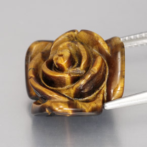 Tiger's eye marrón natural de 11,62 ct, forma elegante, opaco