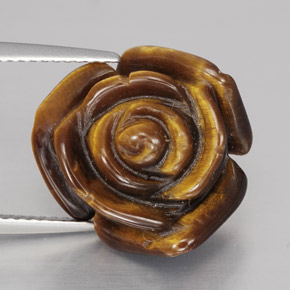 Tiger's eye marrón natural de 10,60 ct, forma elegante, opaco