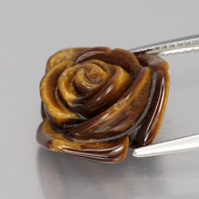 Tiger's eye marrón natural de 10,60 ct, forma elegante, opaco