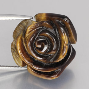 Tiger's eye marrón natural de 11,76 ct, forma elegante, opaco