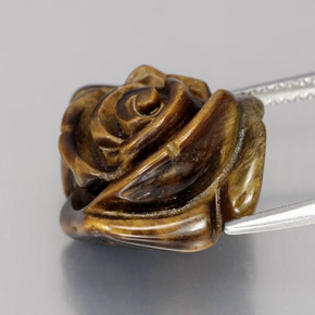 Tiger's eye marrón natural de 11,76 ct, forma elegante, opaco