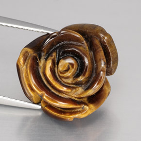 Ojo de Tigre Marrón oro natural de 11.11 ct, Forma elegante, Opaco