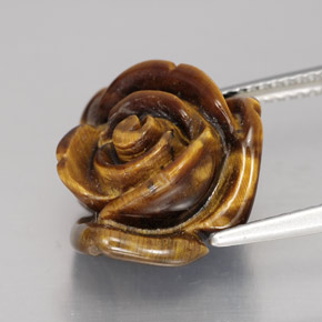 Ojo de Tigre Marrón oro natural de 11.11 ct, Forma elegante, Opaco