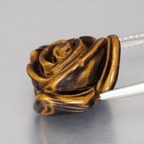 Tiger's eye marrón natural de 11,69 ct, forma elegante, opaco